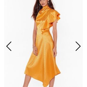 NASTY GAL wild child satin midi dress